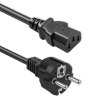 Kabel zasilający SCHUKO CEE 7/7 (E/F) | IEC C13 | 3x1.0mm2 | Czysta miedź Cu | 1.5m